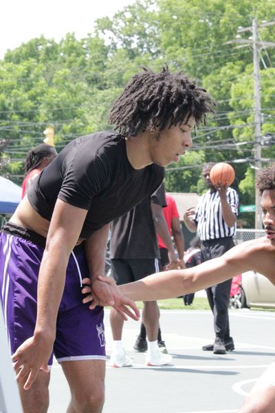Player driving to the basket